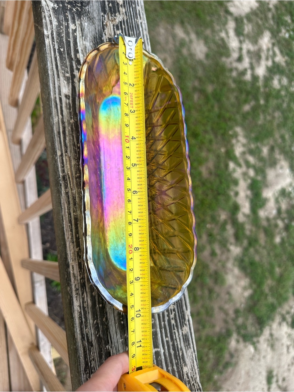Iridescent Carnival Glass Decorative Dish